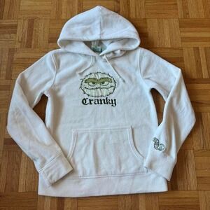 vintage sesame street oscar the grouch embroidered fleece hoodie